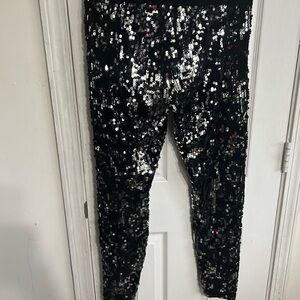 Express Black Sequin Leggings